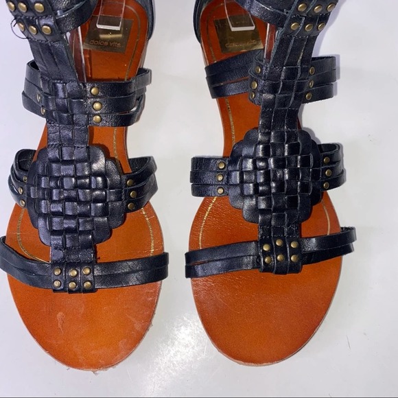 Dolce Vita Black Leather Strappy Ankle Sandals Size 8 ~ - Picture 2 of 7